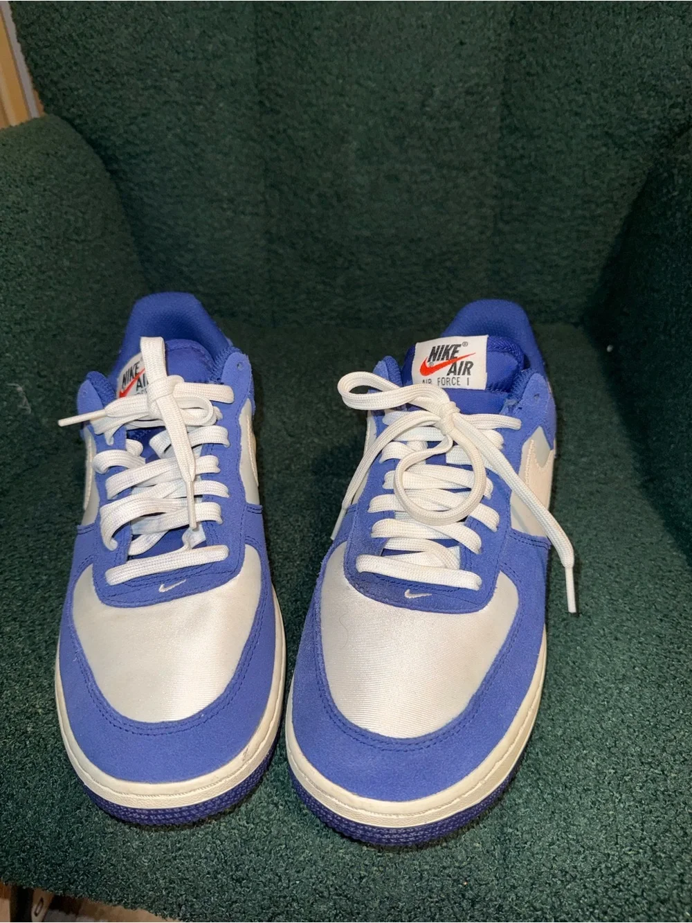 Nike Low-Top Sneakers in White and Royal Blue